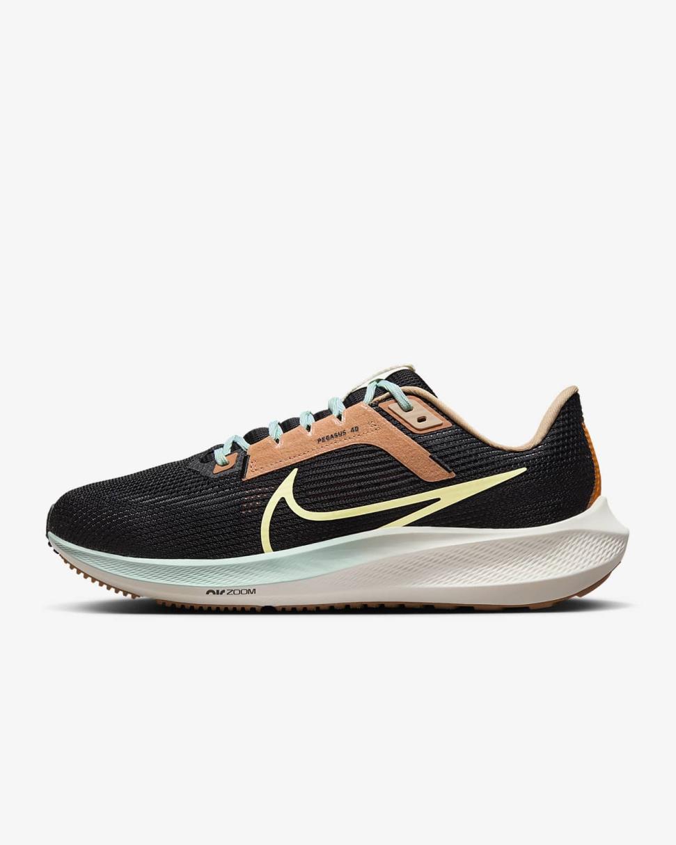 Nike Pegasus 40 Black/Sail/Jade Ice/Citron Tint | Mens Nike Running