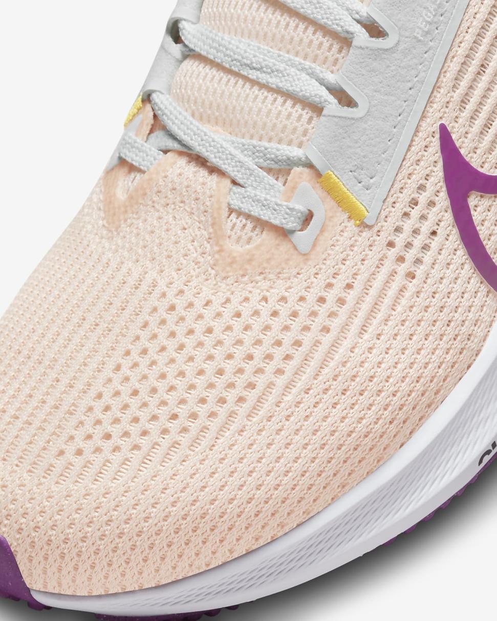 Nike Pegasus 40 Guava Ice/Amber Brown/Photon Dust/Vivid Purple | Womens Nike First Day Kicks