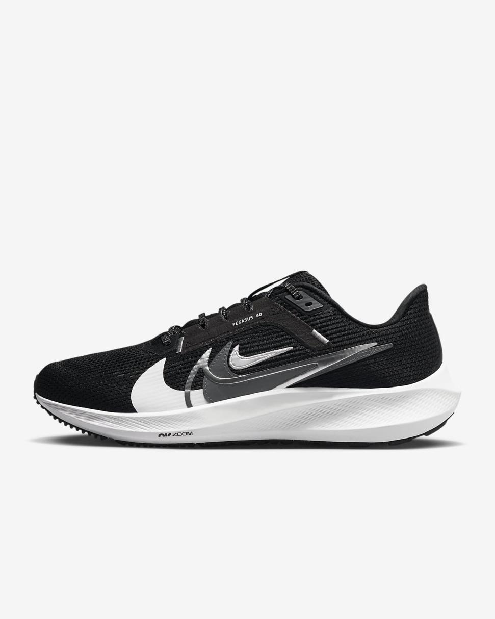 Nike Pegasus 40 Premium Black/White/Bright Mandarin/Multi-Color | Mens Nike Running