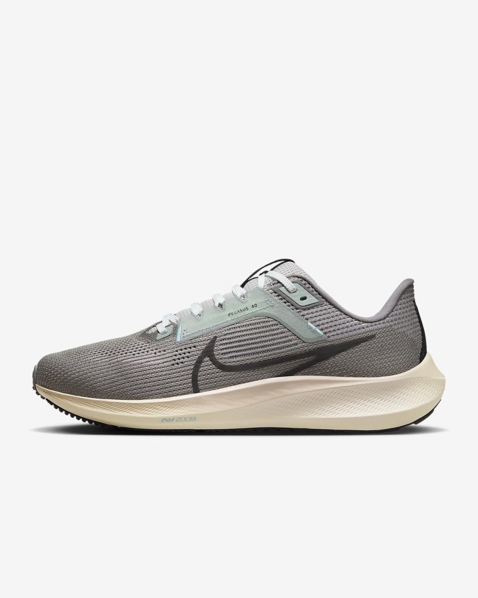 Nike Pegasus 40 Premium Light Iron Ore/Flat Pewter/Mica Green/Black | Mens Nike Running