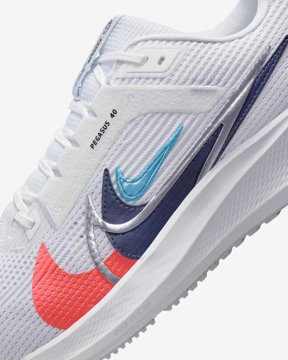 Nike Pegasus 40 Premium White/Football Grey/Bright Mandarin/Multi-Color | Mens Nike Running
