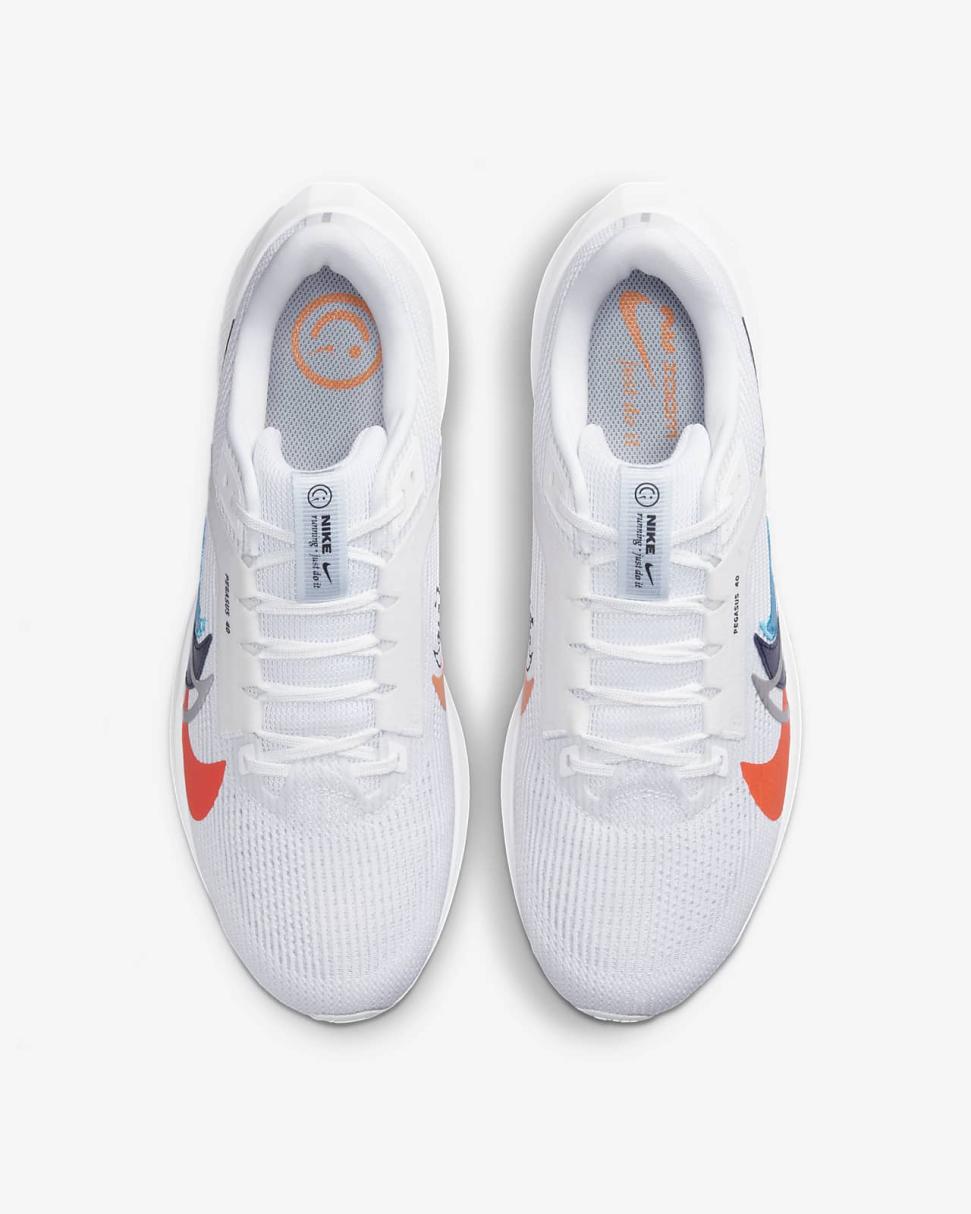 Nike Pegasus 40 Premium White/Football Grey/Bright Mandarin/Multi-Color | Mens Nike Running