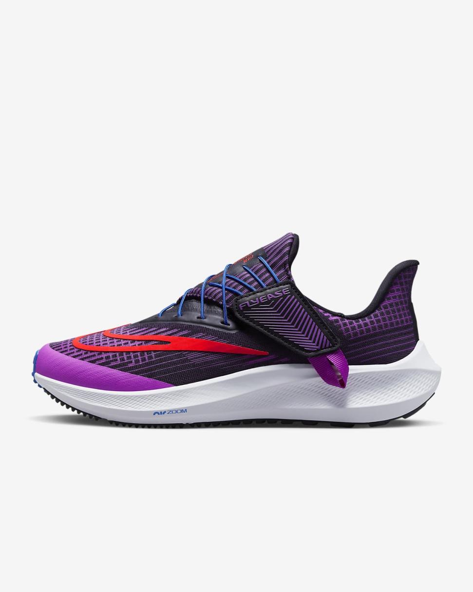 Nike Pegasus FlyEase Fuchsia Dream/Black/White/Bright Crimson | Womens Nike Running