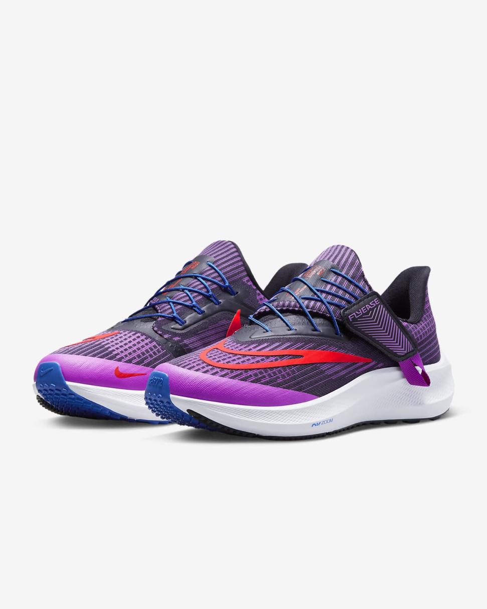 Nike Pegasus FlyEase Fuchsia Dream/Black/White/Bright Crimson | Womens Nike Running