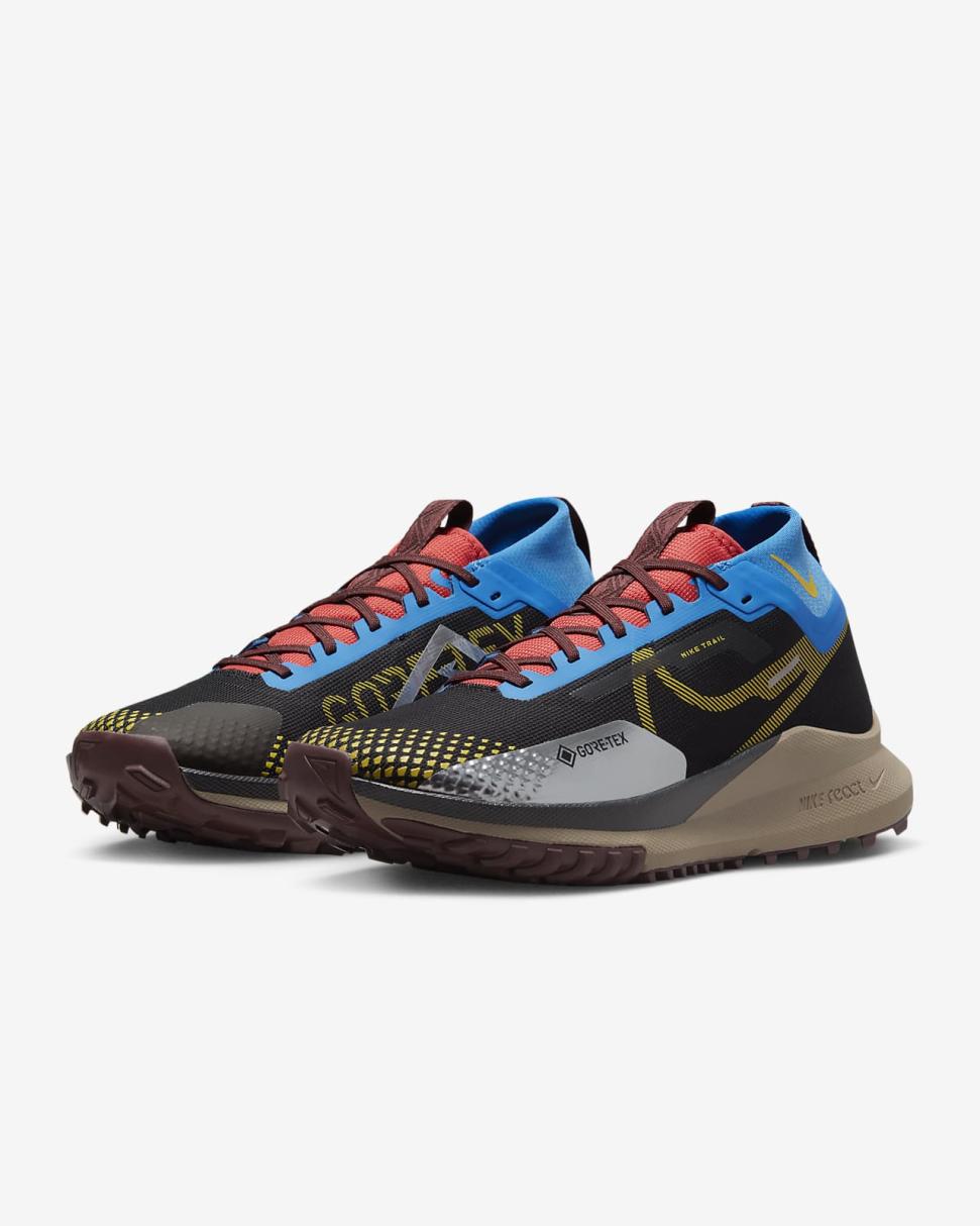 Nike Pegasus Trail 4 GORE-TEX Black/Light Photo Blue/Track Red/Vivid Sulfur | Mens Nike Running