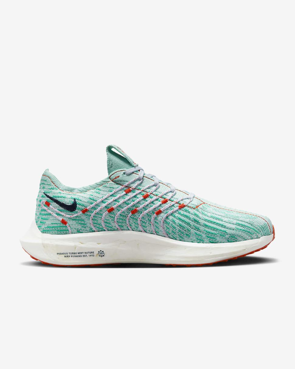 Nike Pegasus Turbo Jade Ice/Clear Jade Ii/Picante Red/Obsidian | Womens Nike First Day Kicks