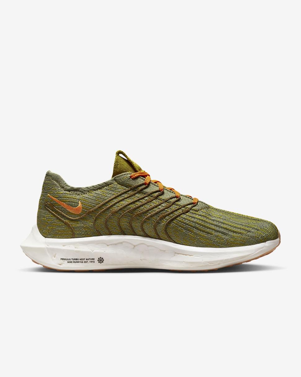 Nike Pegasus Turbo Moss/Oil Green/Vivid Orange/Black | Mens Nike Running