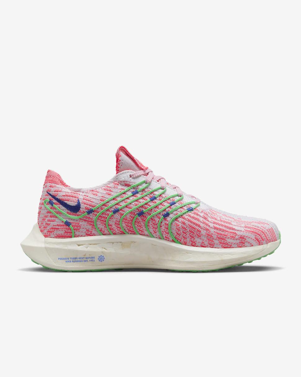 Nike Pegasus Turbo Next Nature White/Hot Punch/Electric Algae/Racer Blue | Womens Nike Running