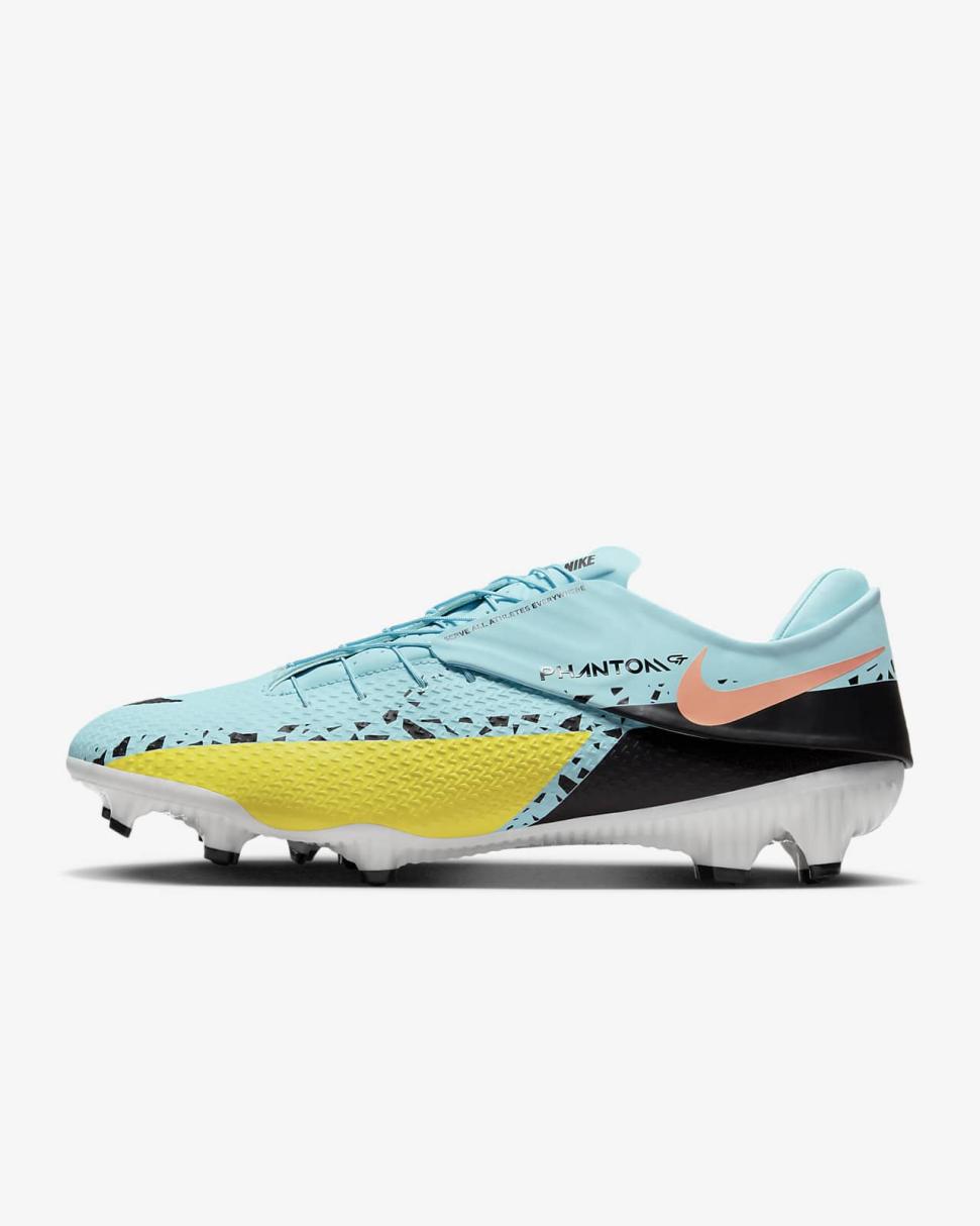 Nike Phantom GT2 Academy FlyEase Glacier Ice/Yellow Strike/Sunset Glow/Black | Mens/Womens Nike Soccer
