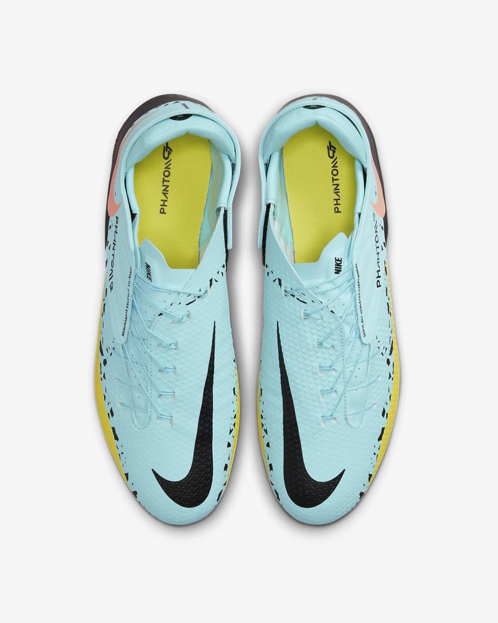 Nike Phantom GT2 Academy FlyEase Glacier Ice/Yellow Strike/Sunset Glow/Black | Mens/Womens Nike Soccer