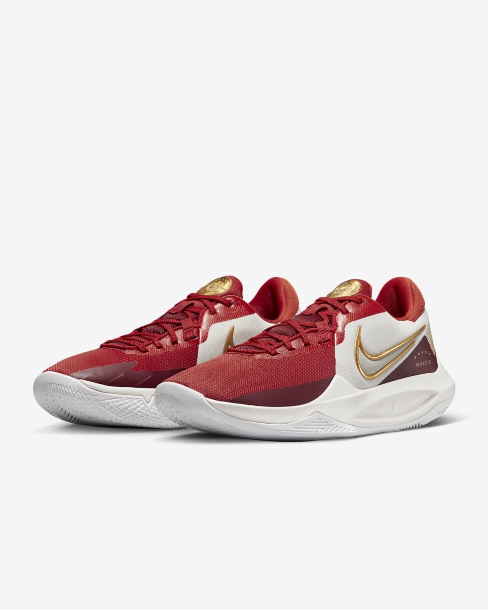 Nike Precision 6 Phantom/Team Red/Light Crimson/Metallic Gold | Mens/Womens Nike Basketball