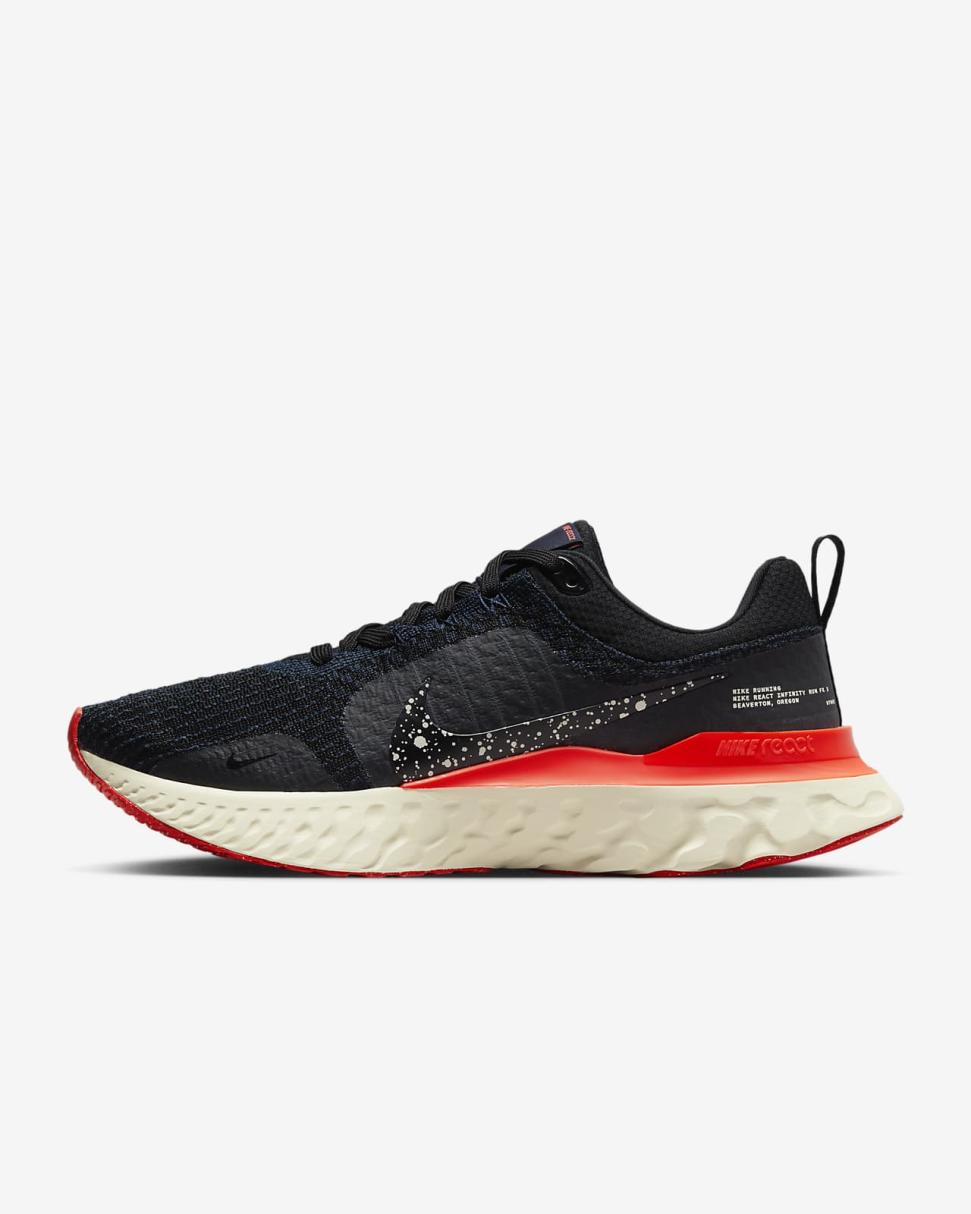 Nike React Infinity 3 Black/Obsidian/Bright Crimson/Black | Mens Nike Running