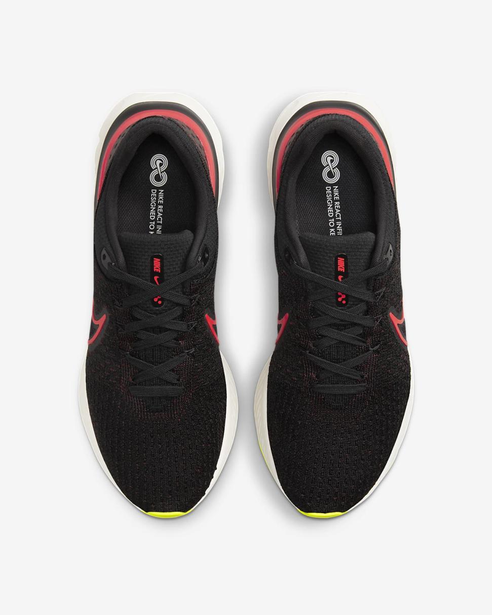 Nike React Infinity 3 Black/Team Red/Volt/Siren Red | Mens Nike Running
