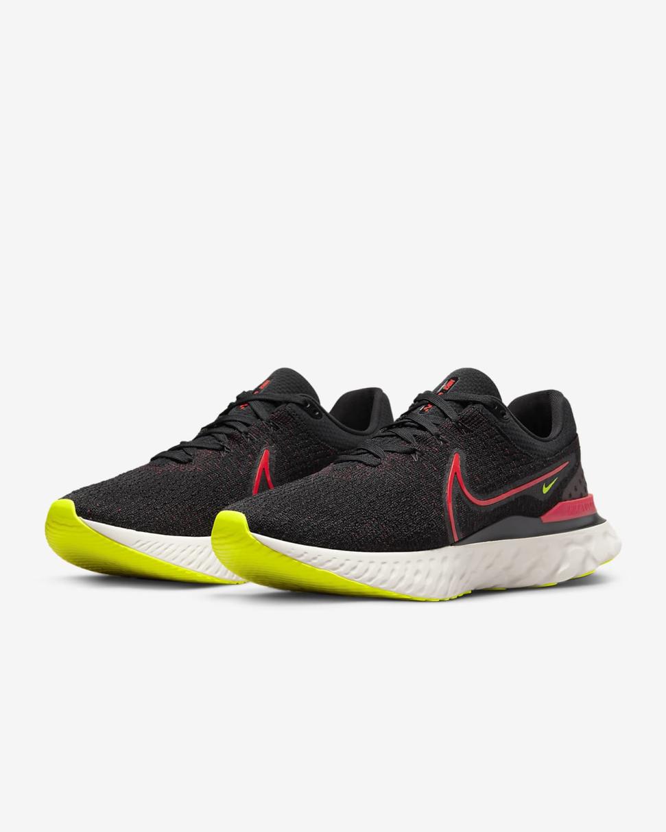 Nike React Infinity 3 Black/Team Red/Volt/Siren Red | Mens Nike Running