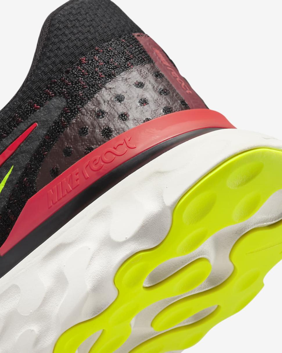Nike React Infinity 3 Black/Team Red/Volt/Siren Red | Mens Nike Running