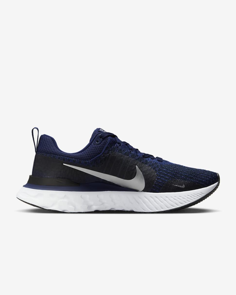 Nike React Infinity 3 College Navy/Midnight Navy/Black/Metallic Silver | Mens Nike Running