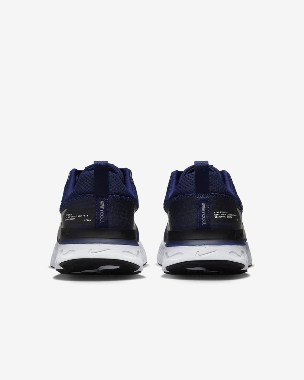 Nike React Infinity 3 College Navy/Midnight Navy/Black/Metallic Silver | Mens Nike Running