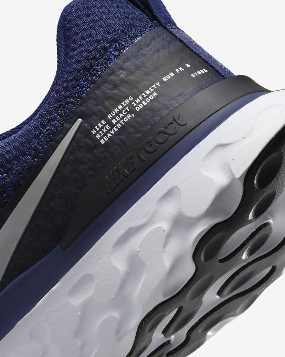Nike React Infinity 3 College Navy/Midnight Navy/Black/Metallic Silver | Mens Nike Running