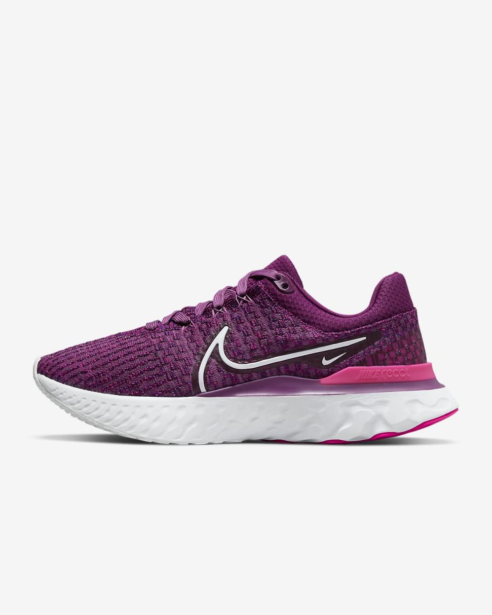 Nike React Infinity 3 Light Bordeaux/Pink Prime/Sangria/White | Womens Nike Running