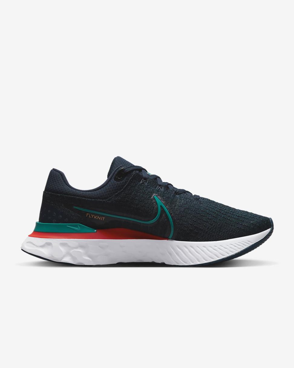 Nike React Infinity 3 Obsidian/White/Light Crimson/Bright Spruce | Mens Nike Running