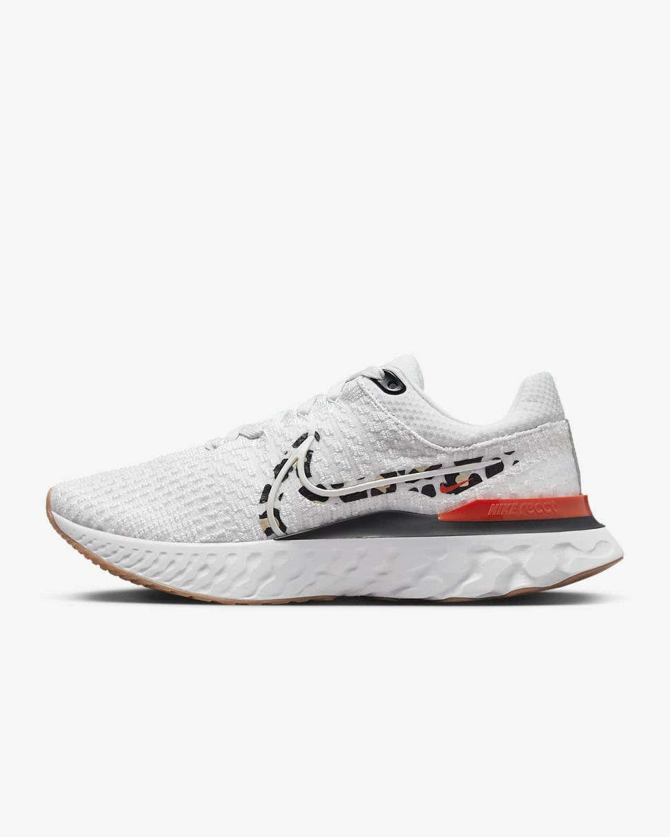 Nike React Infinity 3 Platinum Tint/Team Orange/Black/Metallic Summit White | Womens Nike Running