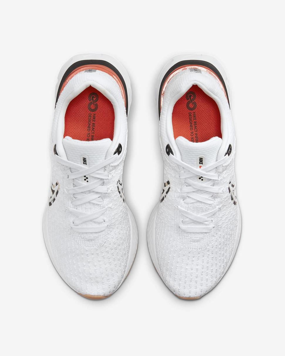 Nike React Infinity 3 Platinum Tint/Team Orange/Black/Metallic Summit White | Womens Nike Running