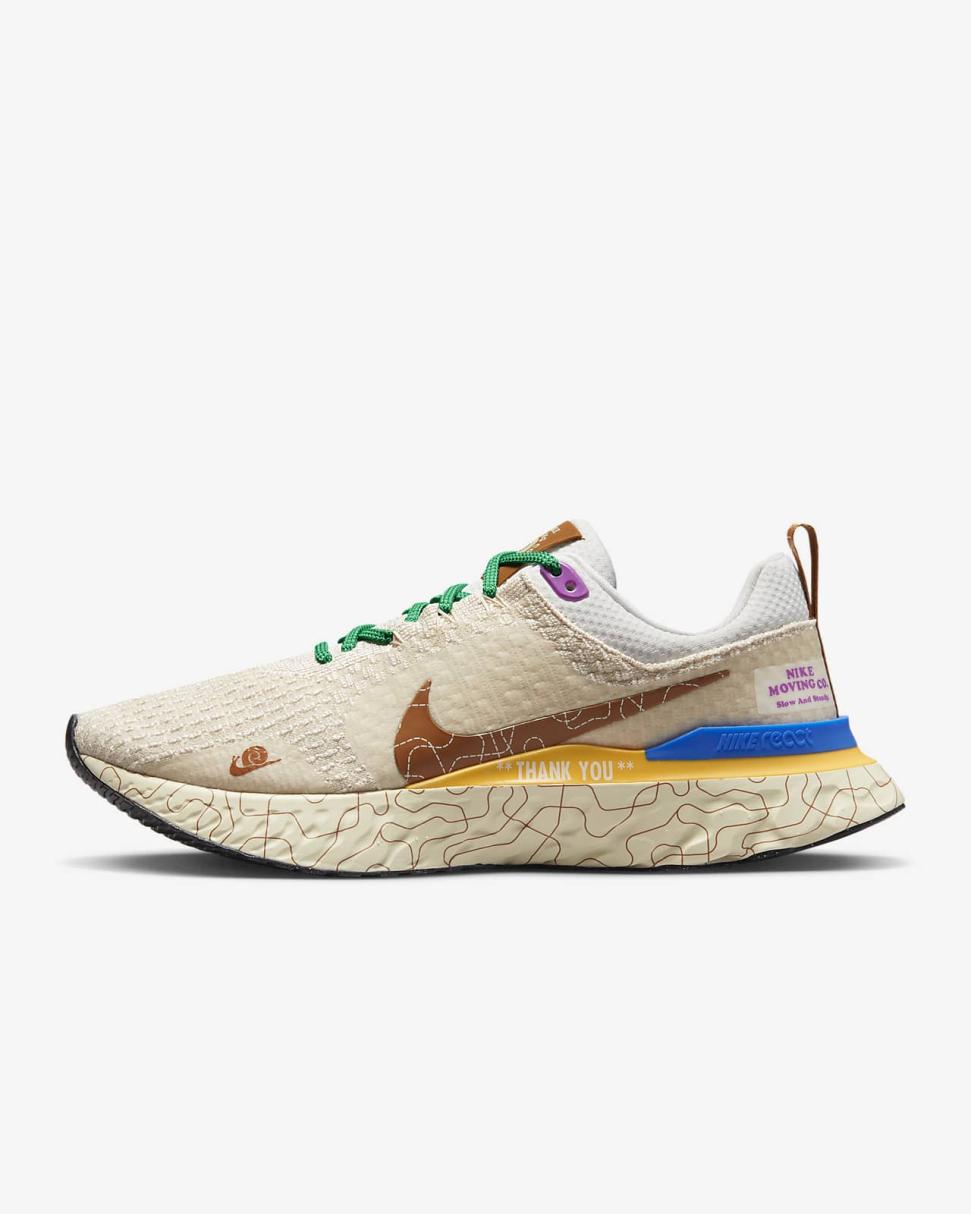 Nike React Infinity 3 Premium Phantom/Oatmeal/Citron Pulse/Ale Brown | Mens Nike Running