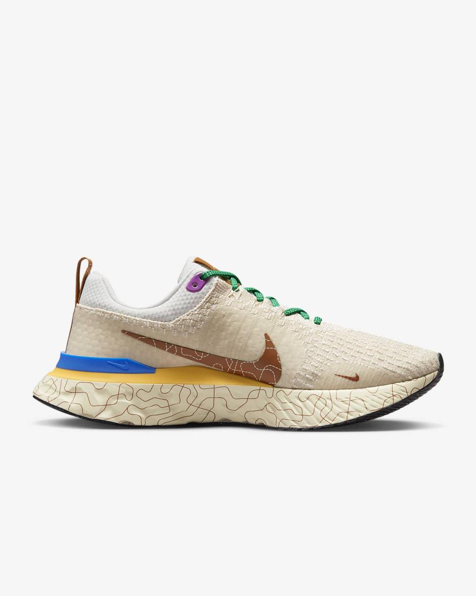 Nike React Infinity 3 Premium Phantom/Oatmeal/Citron Pulse/Ale Brown | Mens Nike Running