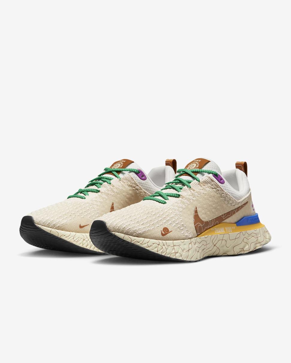 Nike React Infinity 3 Premium Phantom/Oatmeal/Citron Pulse/Ale Brown | Mens Nike Running