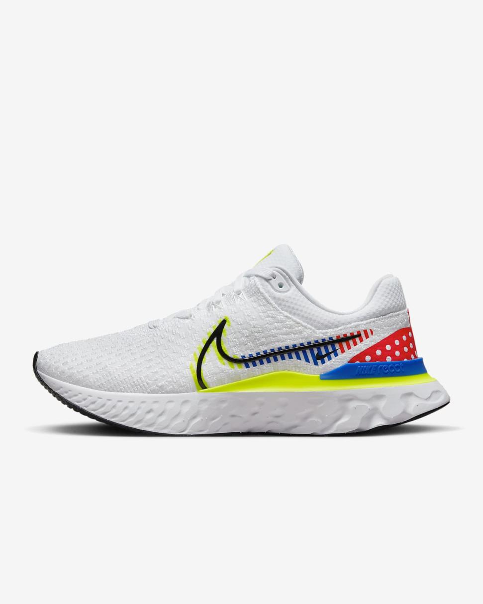 Nike React Infinity 3 Premium White/Racer Blue/Bright Crimson/Black | Mens Nike Running