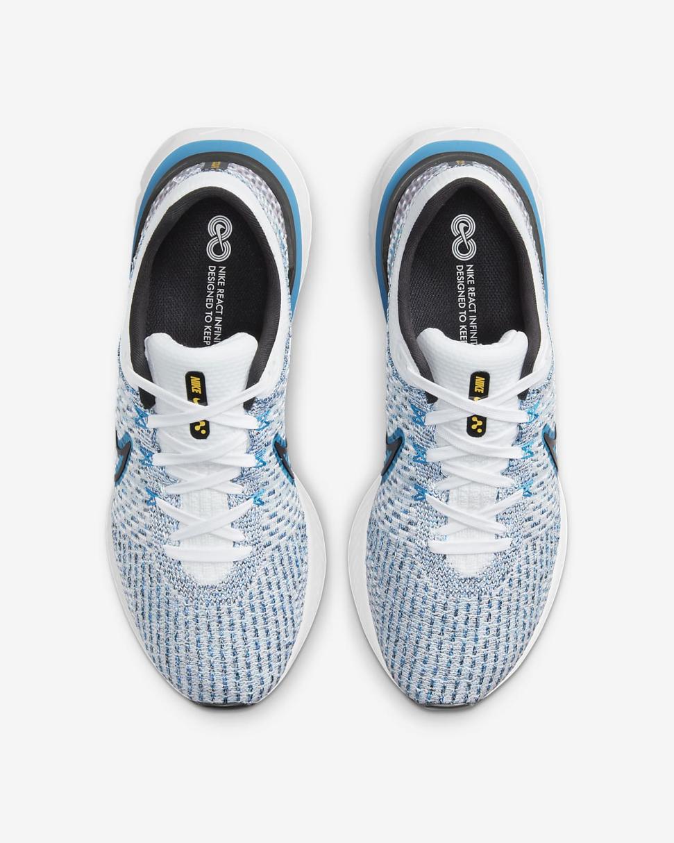 Nike React Infinity 3 White/Blue Orbit/Chlorine Blue/Black | Mens Nike Running