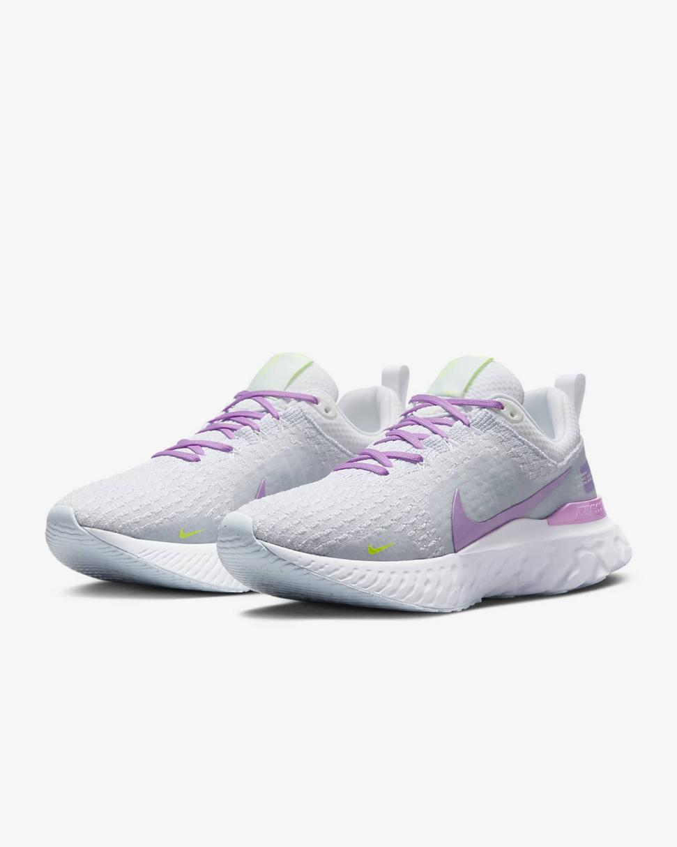 Nike React Infinity 3 White/Blue Tint/Volt/Rush Fuchsia | Womens Nike Running