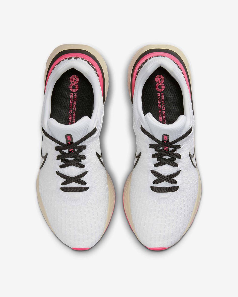 Nike React Infinity 3 White/Pearl White/Hyper Pink/Black | Mens Nike Running