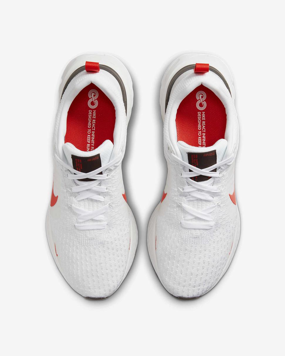 Nike React Infinity 3 White/Platinum Tint/Velvet Brown/Light Crimson | Mens Nike Running