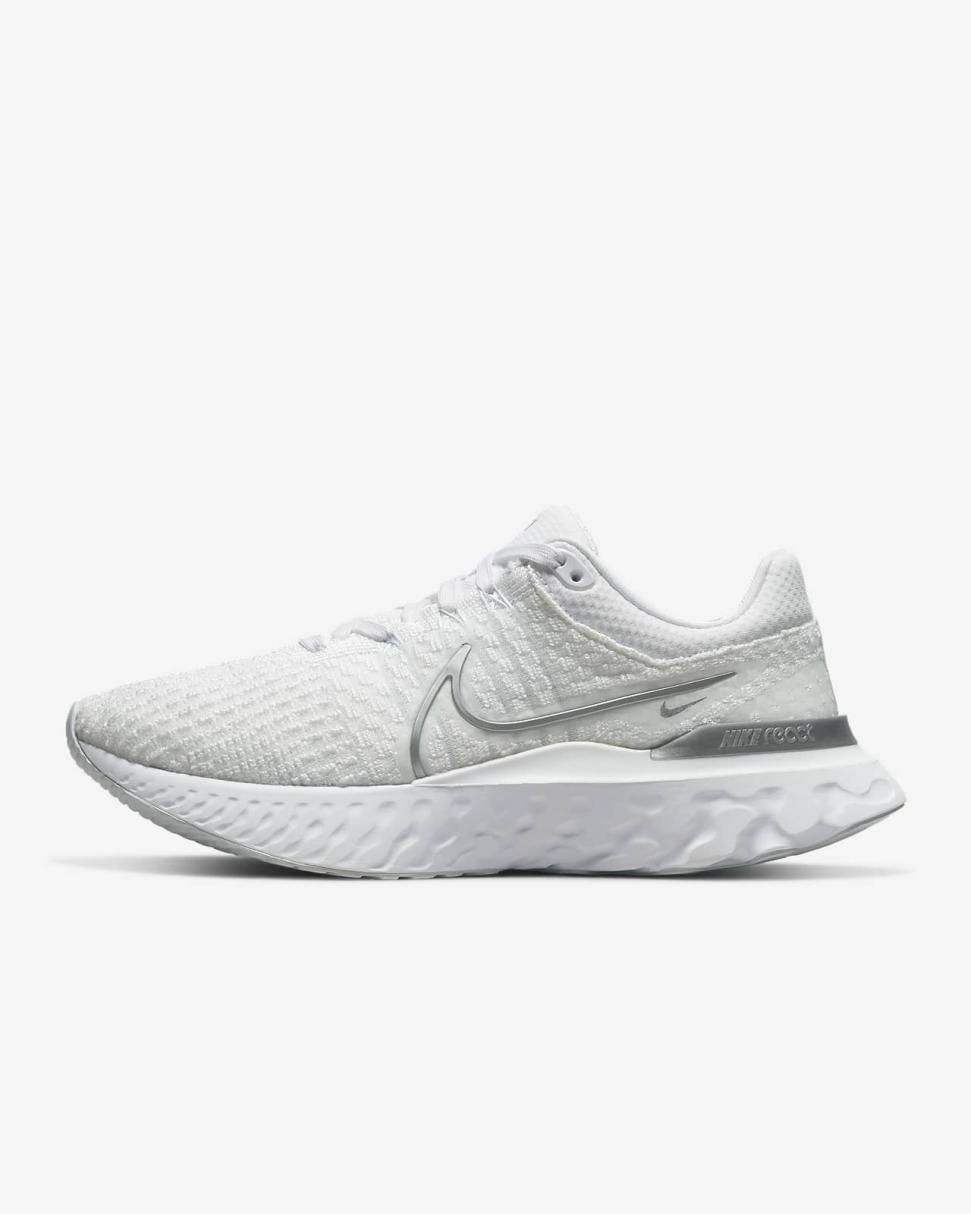 Nike React Infinity 3 White/Pure Platinum/Metallic Silver | Womens Nike Running
