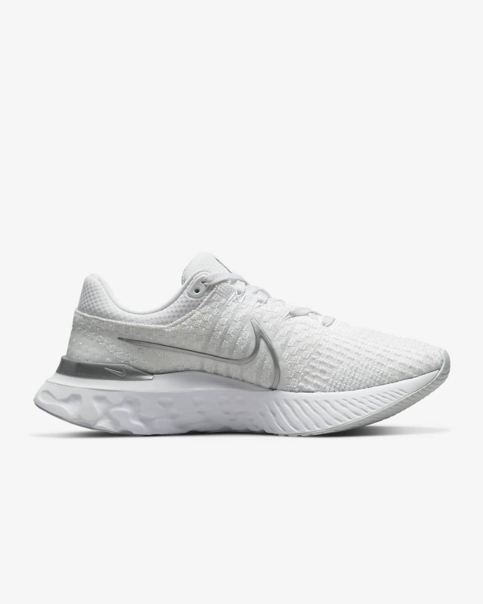 Nike React Infinity 3 White/Pure Platinum/Metallic Silver | Womens Nike Running