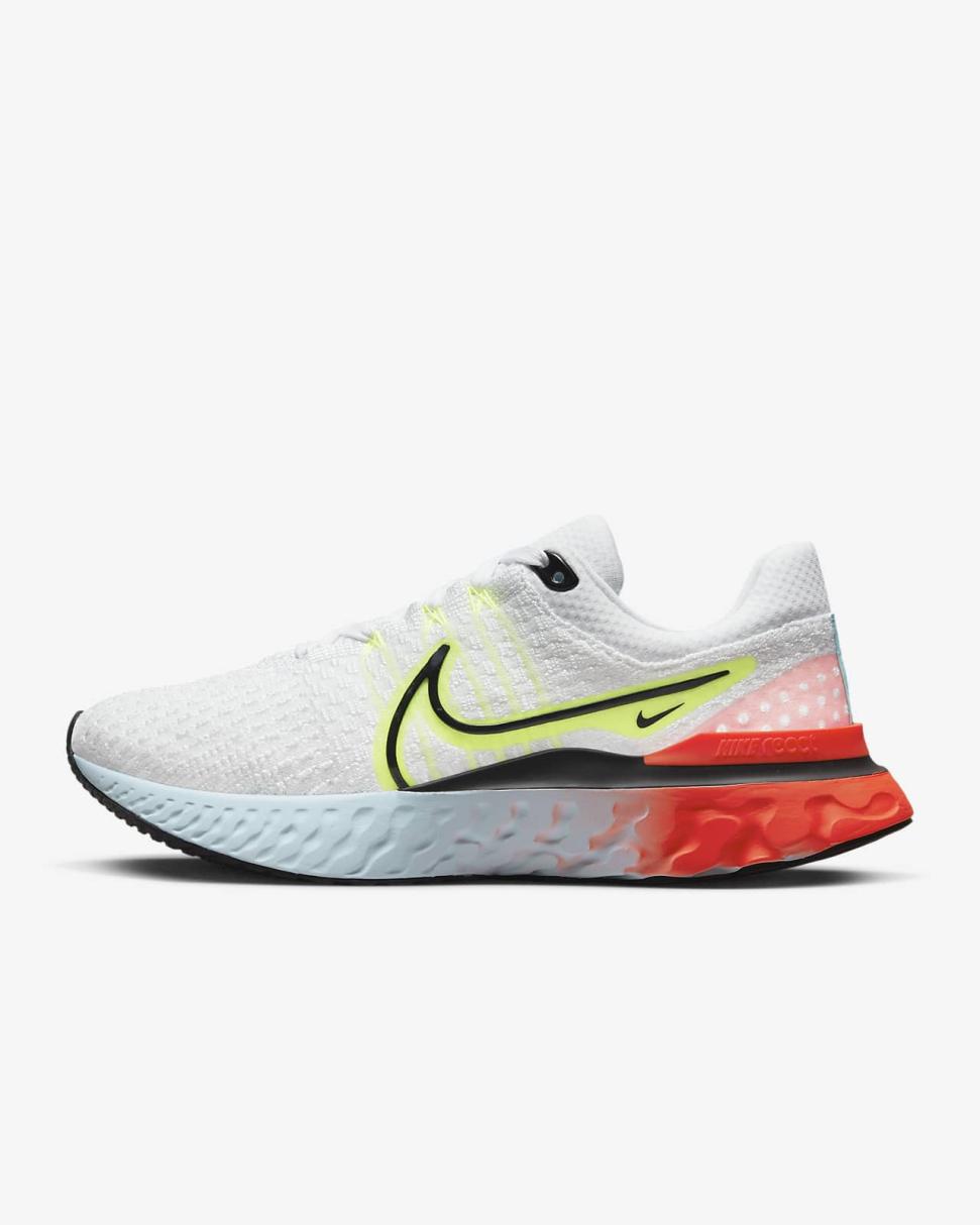 Nike React Infinity 3 White/Volt/Bright Crimson/Black | Womens Nike Running