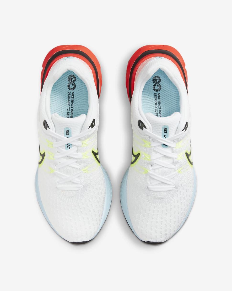 Nike React Infinity 3 White/Volt/Bright Crimson/Black | Womens Nike Running