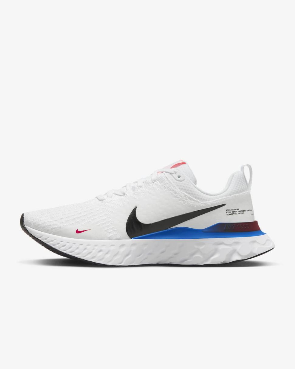 Nike React Infinity Run Flyknit 3 White/Photo Blue/University Red/Black | Mens Nike Running