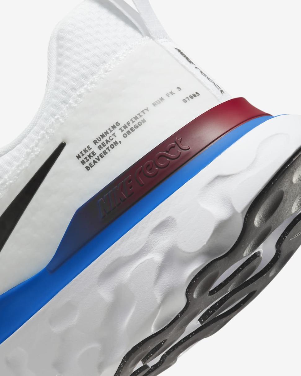 Nike React Infinity Run Flyknit 3 White/Photo Blue/University Red/Black | Mens Nike Running