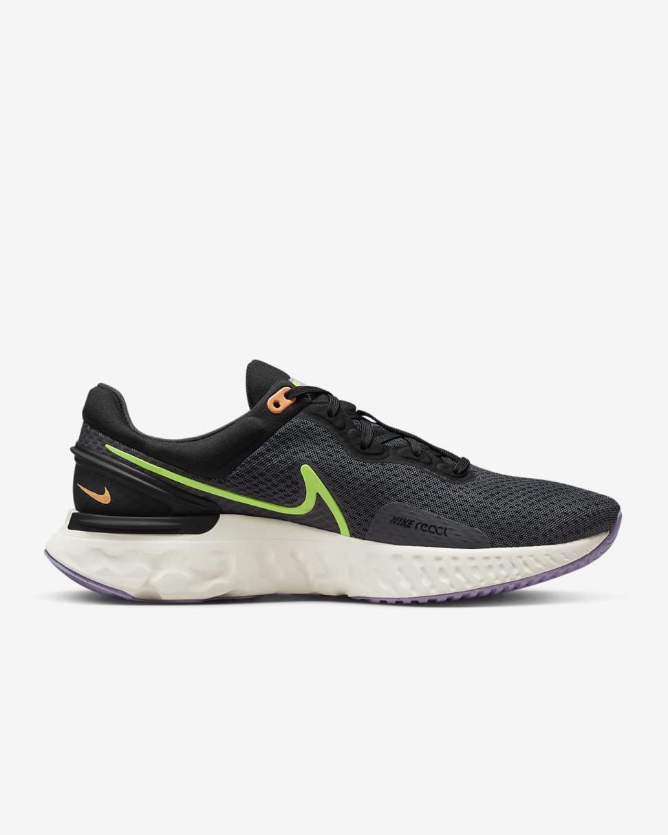 Nike React Miler 3 Anthracite/Black/White/Ghost Green | Mens Nike Running