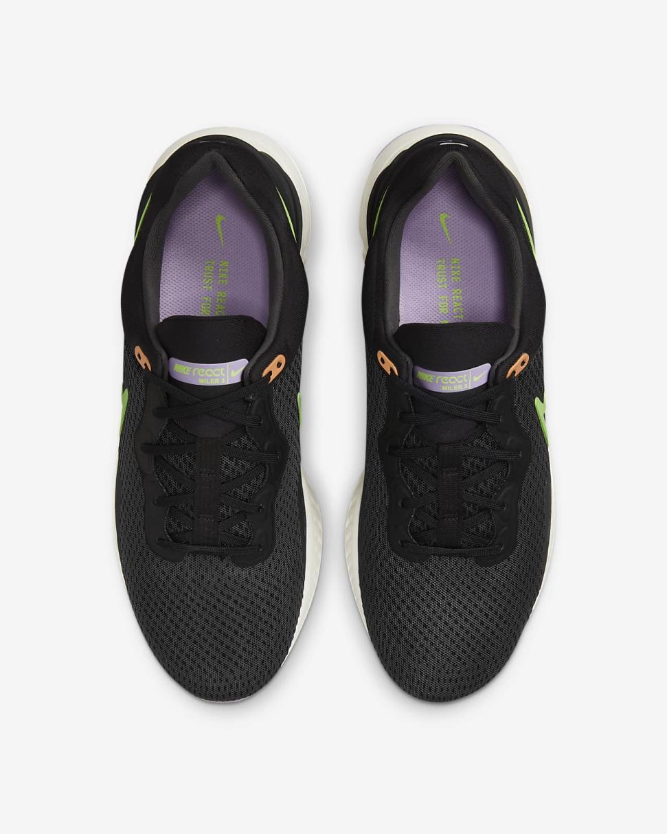 Nike React Miler 3 Anthracite/Black/White/Ghost Green | Mens Nike Running