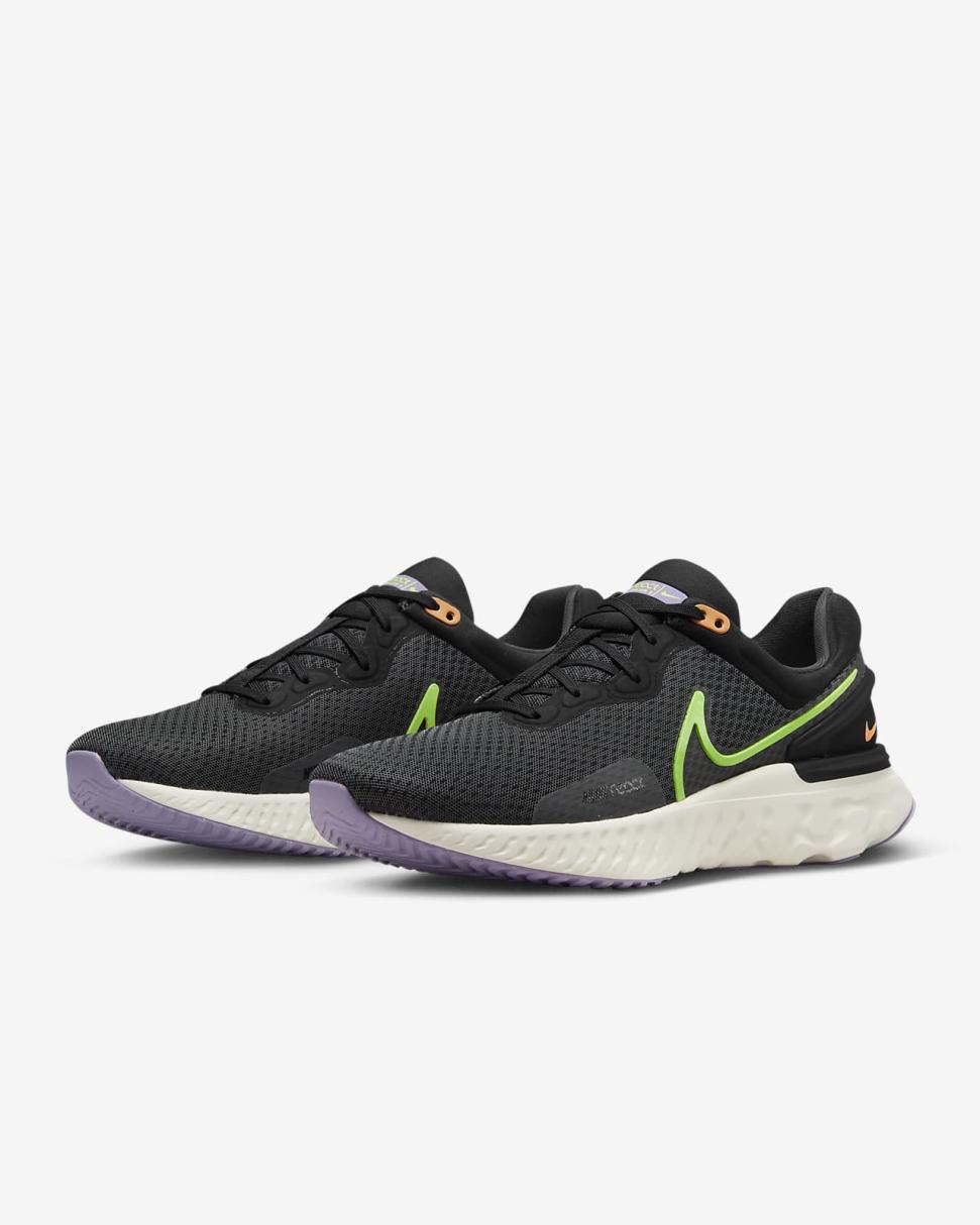 Nike React Miler 3 Anthracite/Black/White/Ghost Green | Mens Nike Running