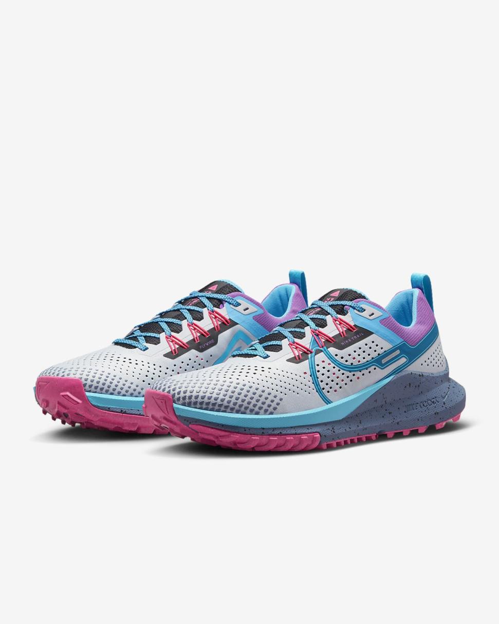 Nike React Pegasus Trail 4 SE Pure Platinum/Baltic Blue/Black/Green Abyss | Mens Nike Running