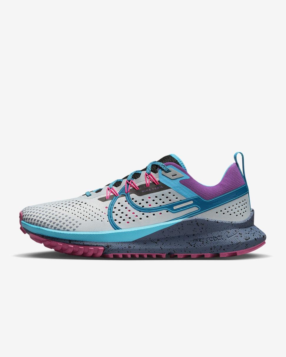 Nike React Pegasus Trail 4 SE Pure Platinum/Baltic Blue/Black/Green Abyss | Womens Nike Running