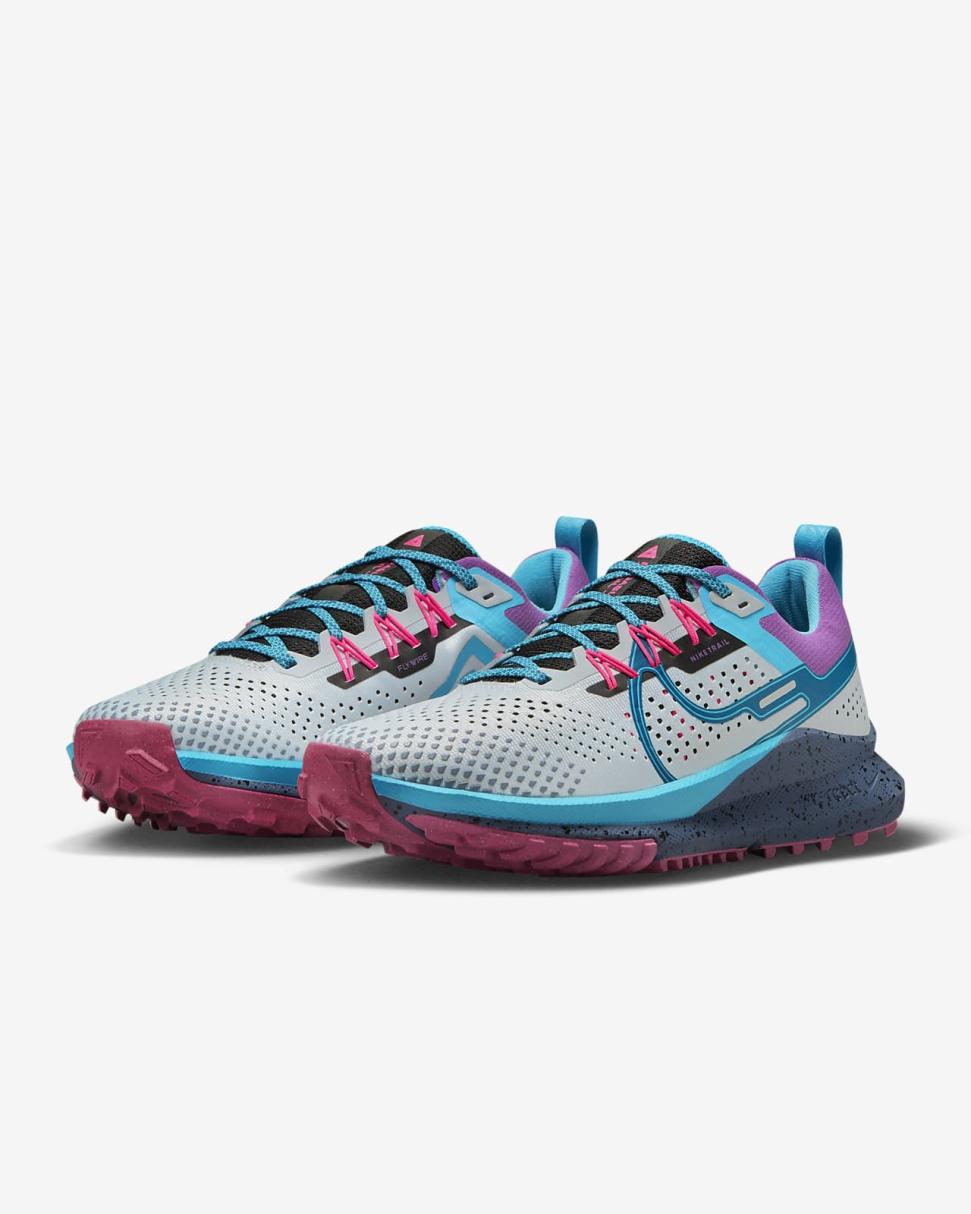 Nike React Pegasus Trail 4 SE Pure Platinum/Baltic Blue/Black/Green Abyss | Womens Nike Running