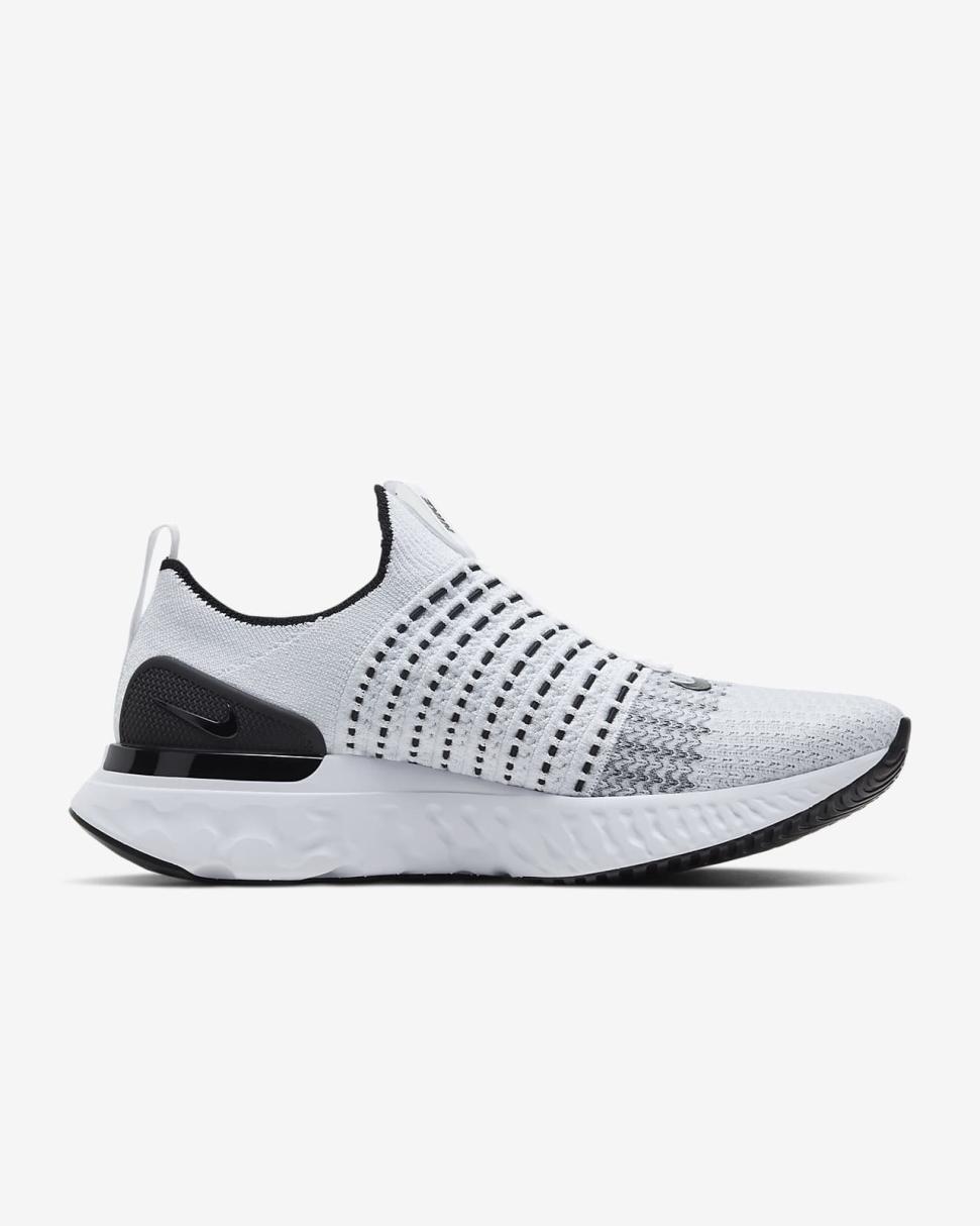 Nike React Phantom Run Flyknit 2 True White/Black/Pure Platinum/White | Mens Nike Running