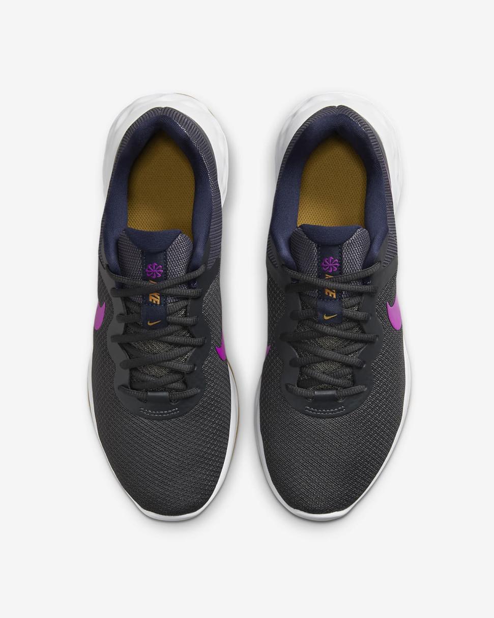 Nike Revolution 6 Anthracite/Blackened Blue/Canyon Purple/Vivid Purple | Mens Nike Running