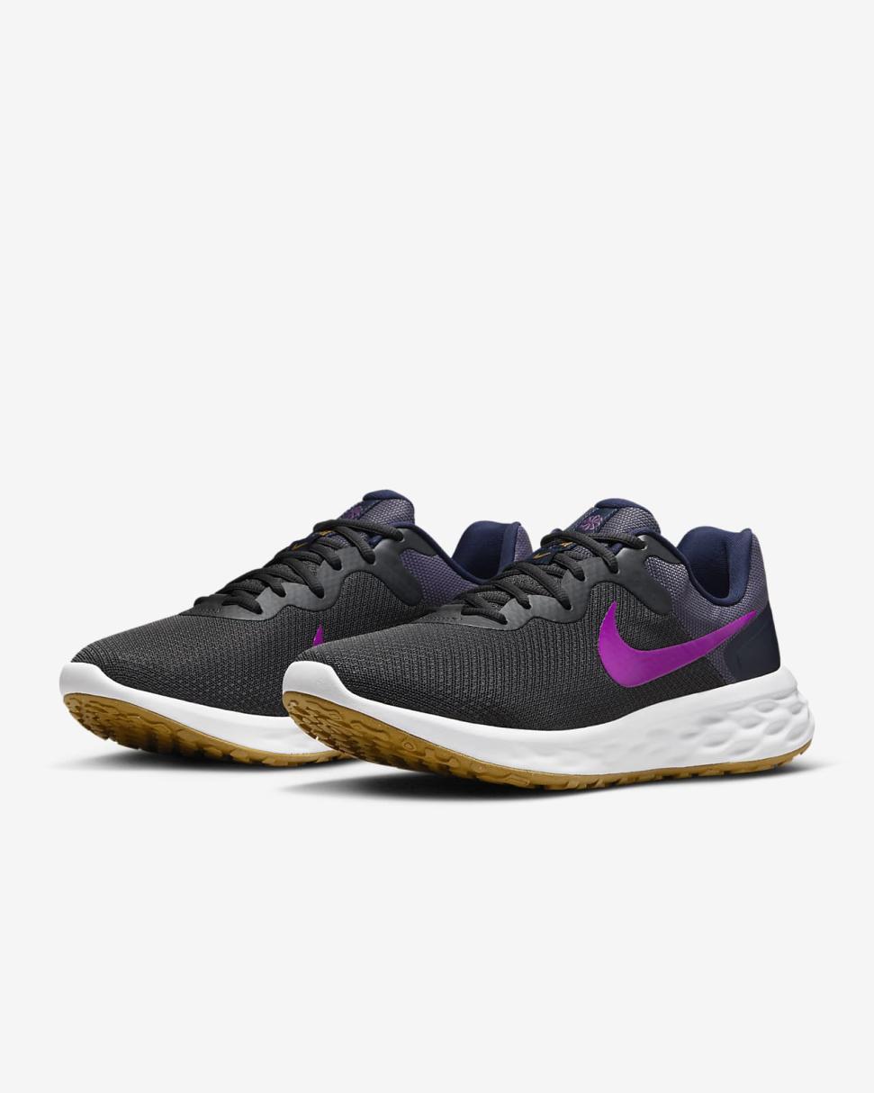 Nike Revolution 6 Anthracite/Blackened Blue/Canyon Purple/Vivid Purple | Mens Nike Running