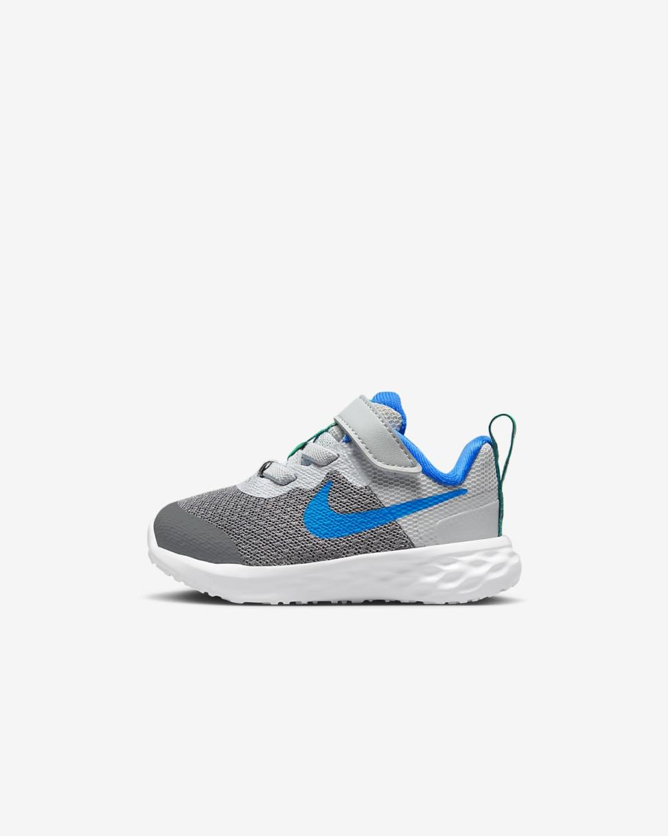 Nike Revolution 6 Cool Grey/Deep Royal Blue/Pure Platinum/Photo Blue | Kids Nike Lifestyle